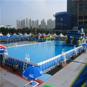 Above Ground Metal Frame Swimming Pool Inflatable slide water park for adults