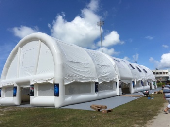 Large PVC Airtight Arched Roof Venue With Sponsor Banner