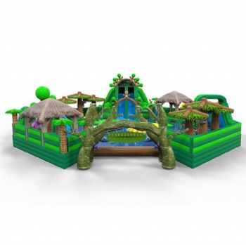  Giant Amazon Jungle pool slide water park Inflatable obstacle course for kids	