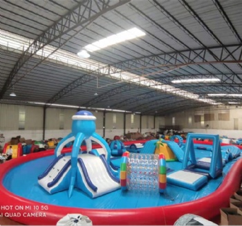 Portable pool floating obstacle course inflatable water games for children