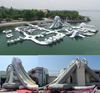  Kids inflatable water park giant sea aqua park inflatable floating water playground	